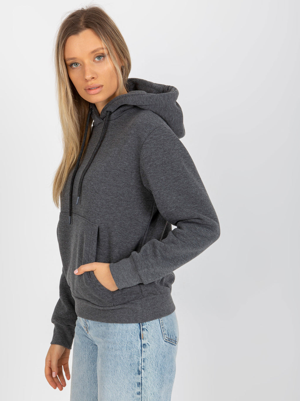 Basic Hoodie met Kangoeroezak – Donkergrijs