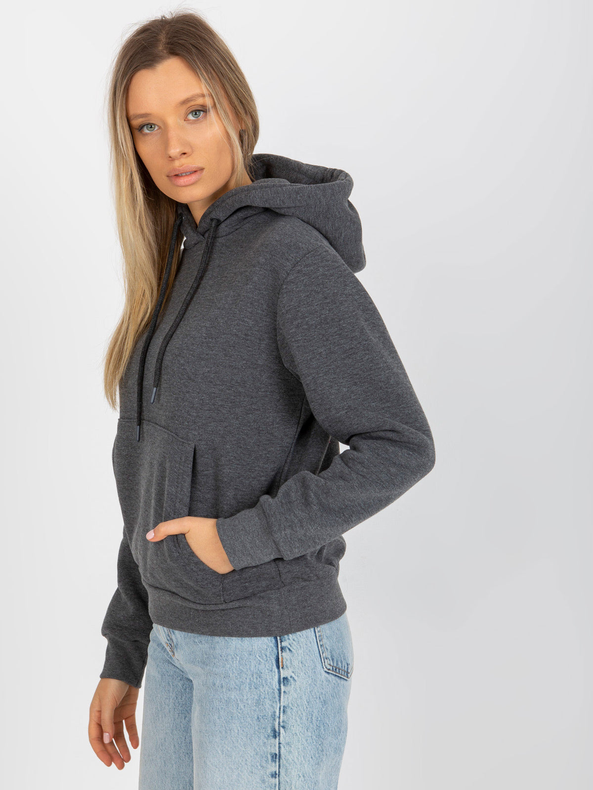 Basic Hoodie met Kangoeroezak – Donkergrijs