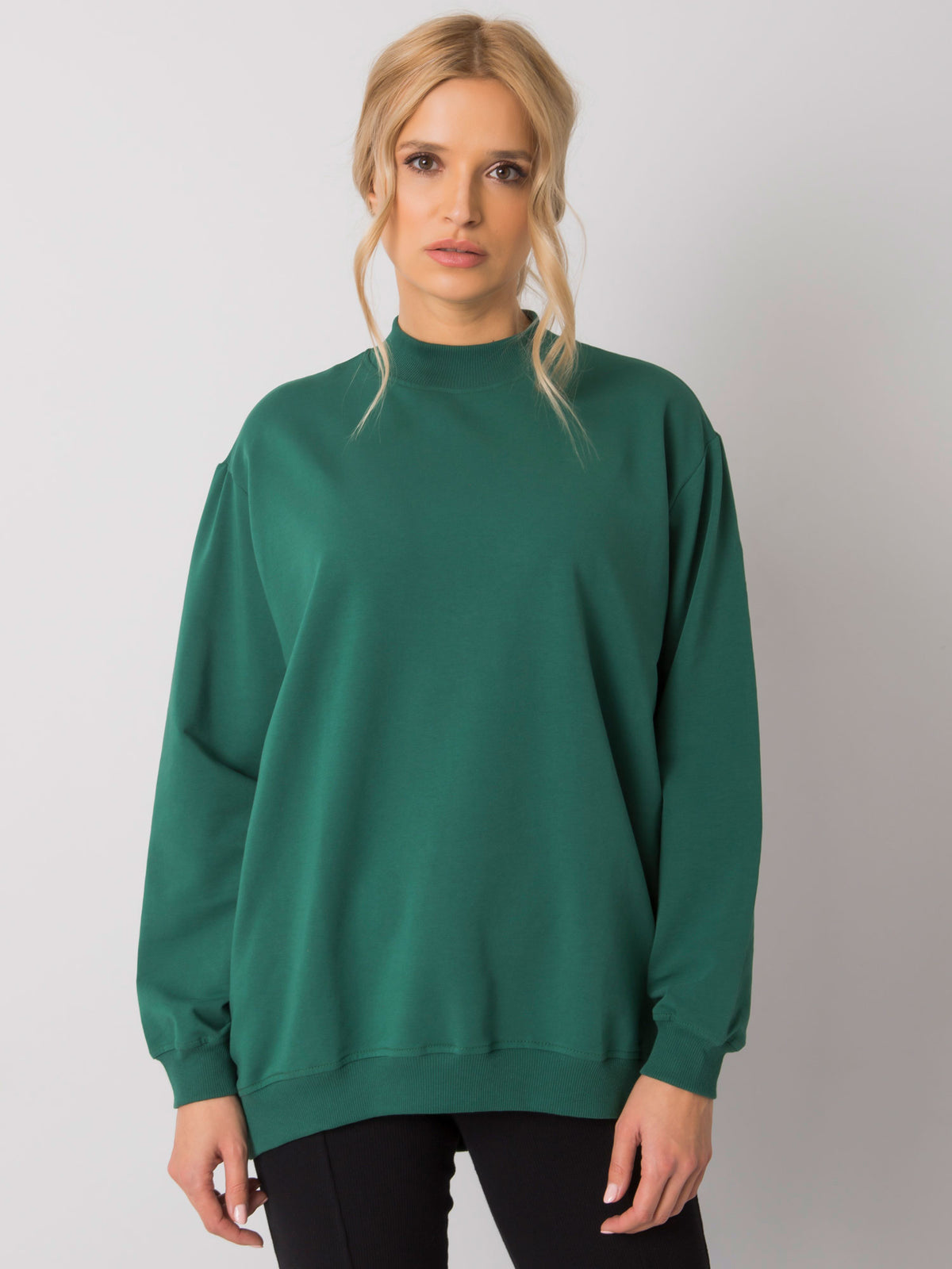 Twist Sweater met Hoge Kraag – Donkergroen