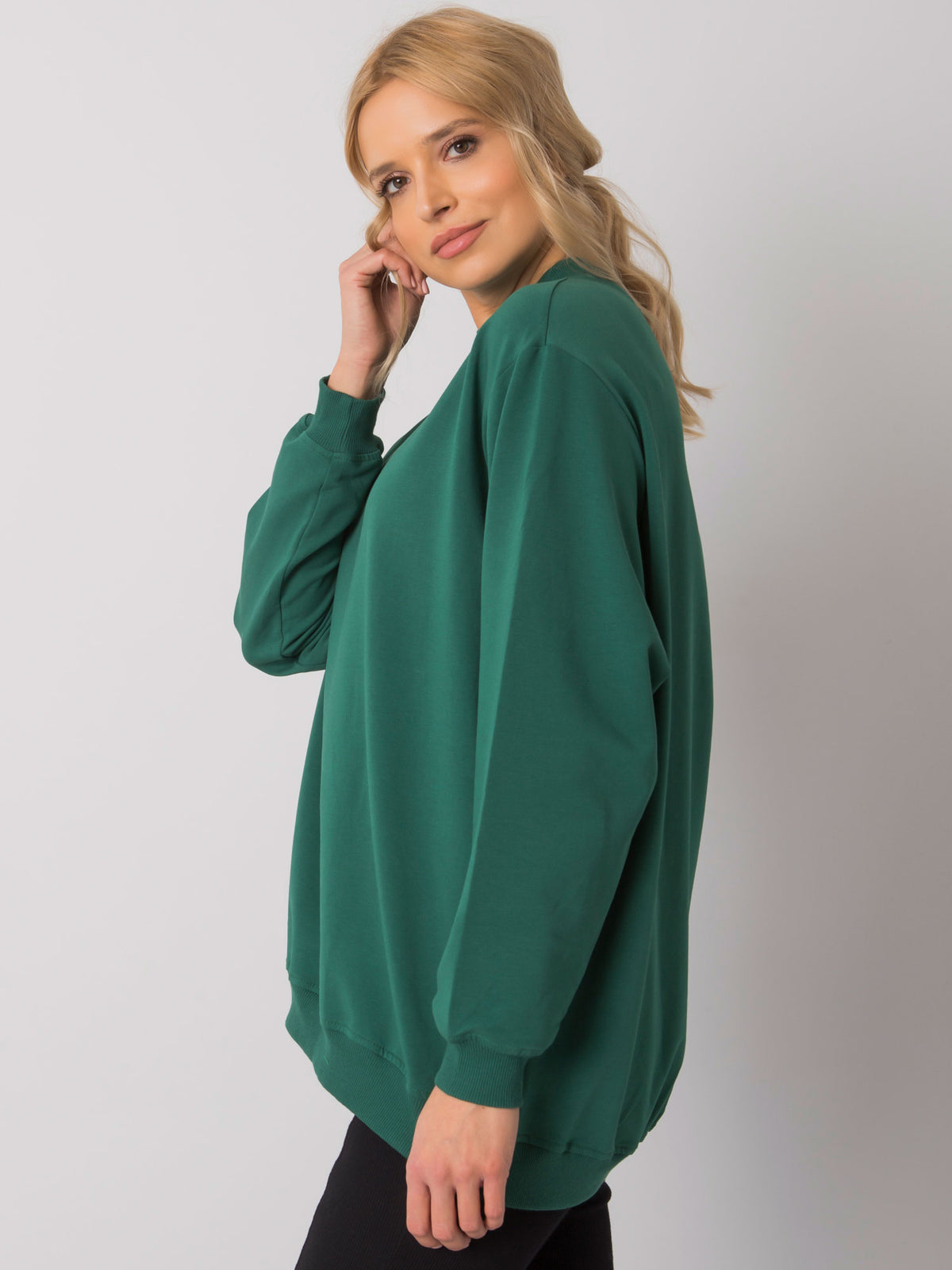 Twist Sweater met Hoge Kraag – Donkergroen