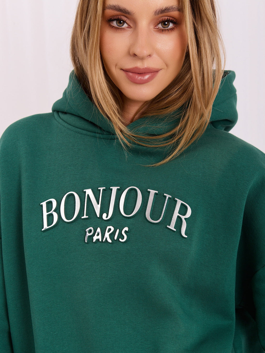Lille Hoodie met Zakken – Donkergroen