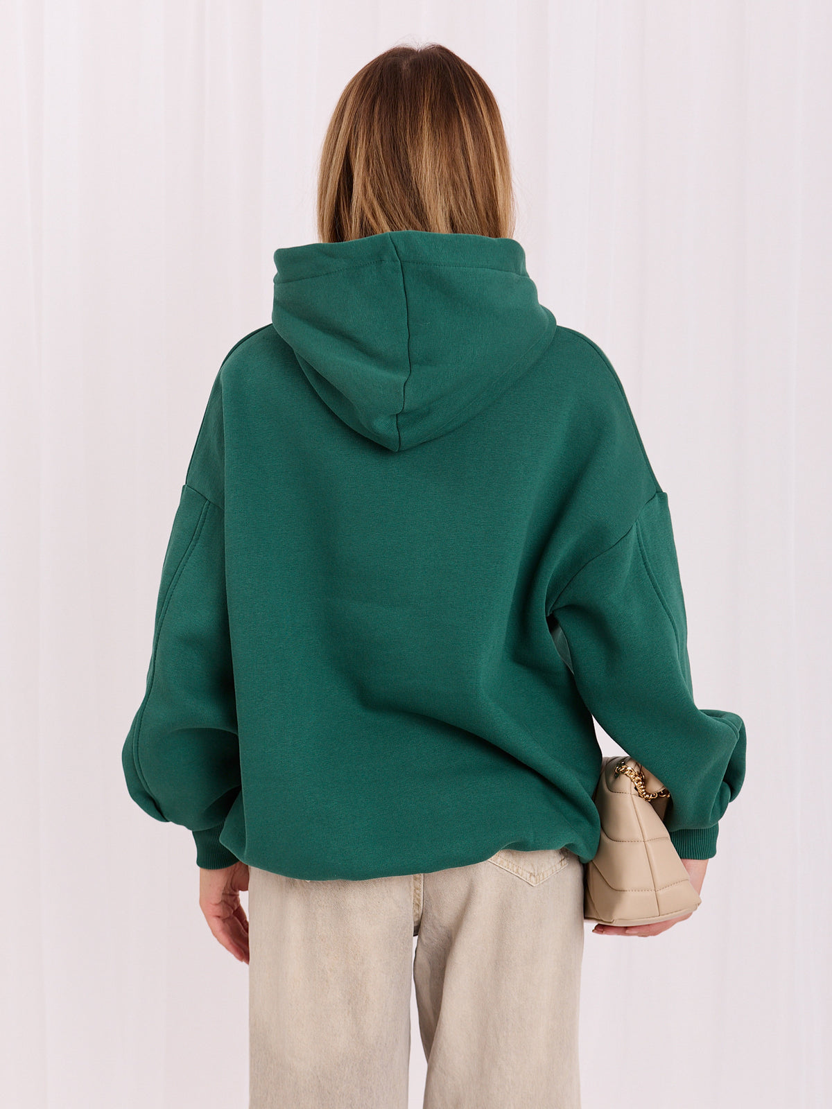 Lille Hoodie met Zakken – Donkergroen