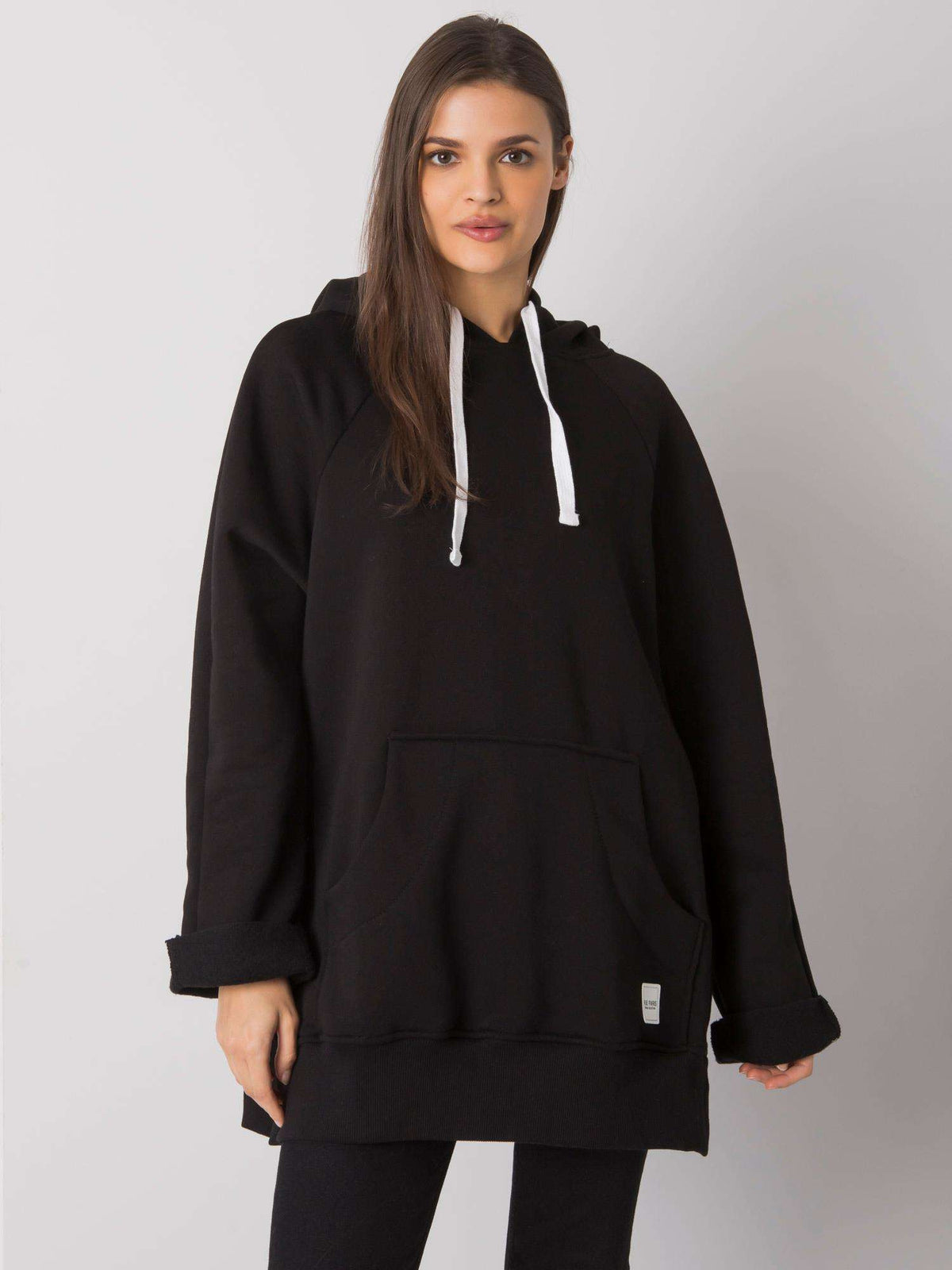 Hoodie met Kangoeroezak – Zwart