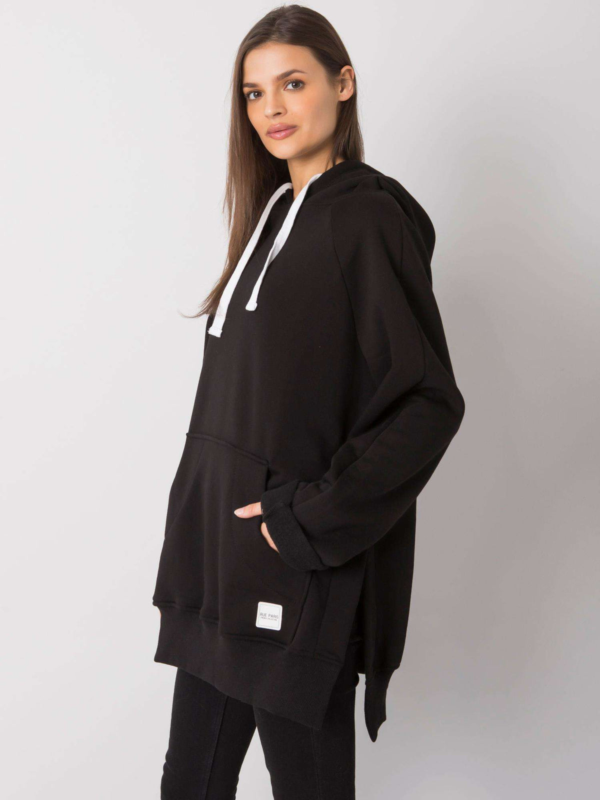 Hoodie met Kangoeroezak – Zwart