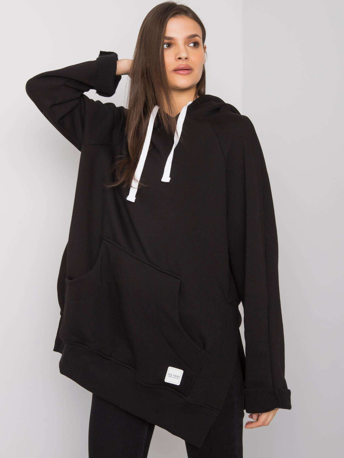 Hoodie met Kangoeroezak – Zwart
