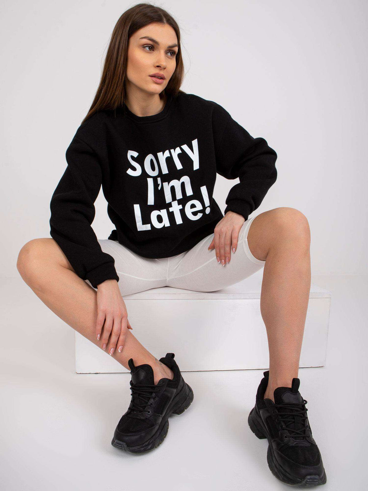 Sweater met Francisco-Print – Zwart