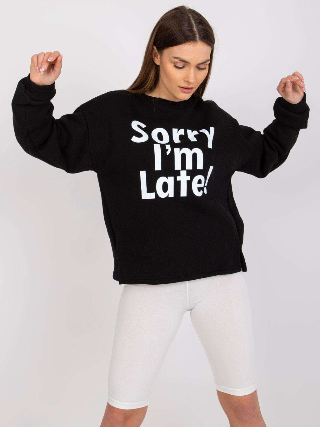 Sweater met Francisco-Print – Zwart