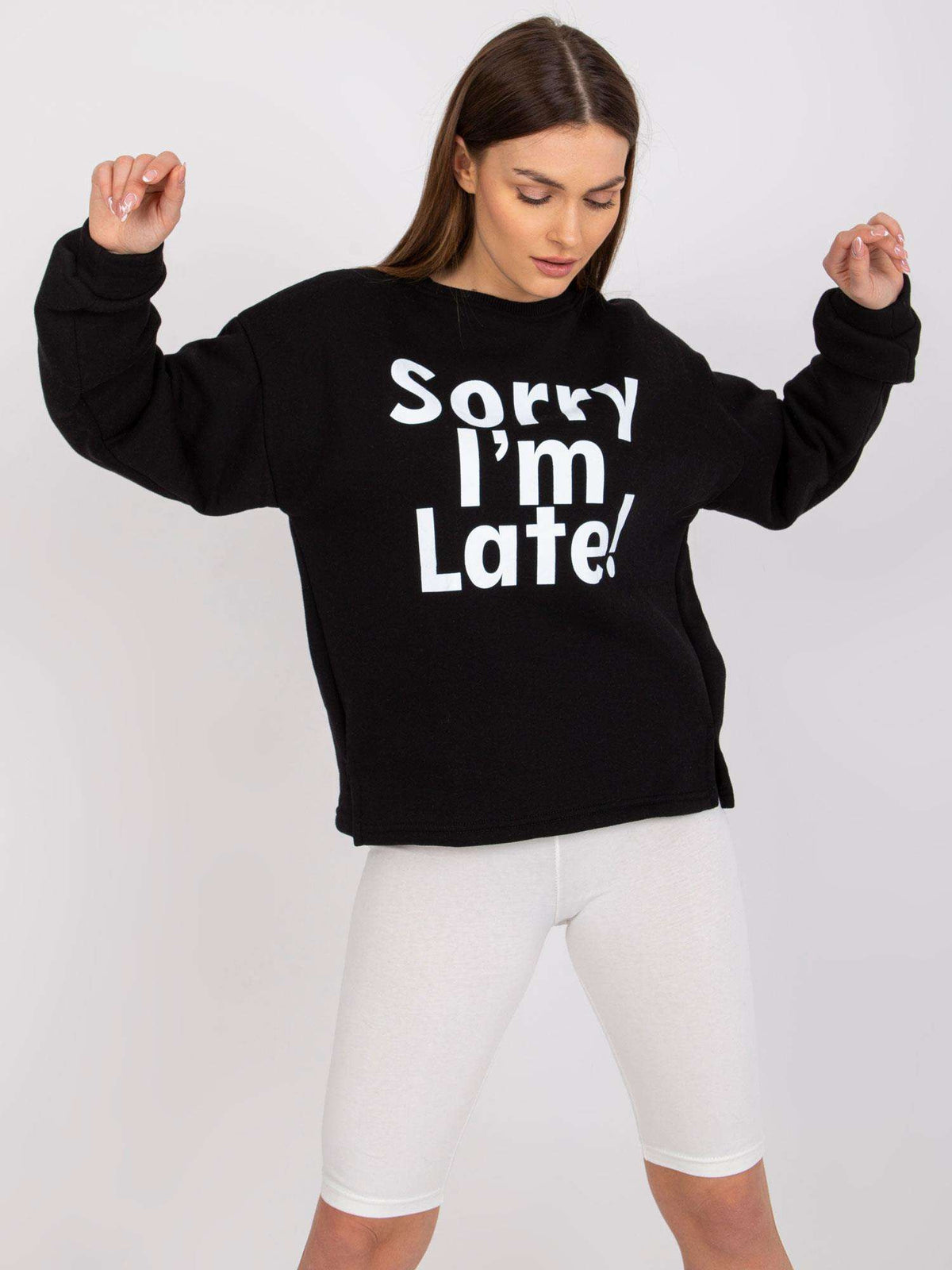 Sweater met Francisco-Print – Zwart
