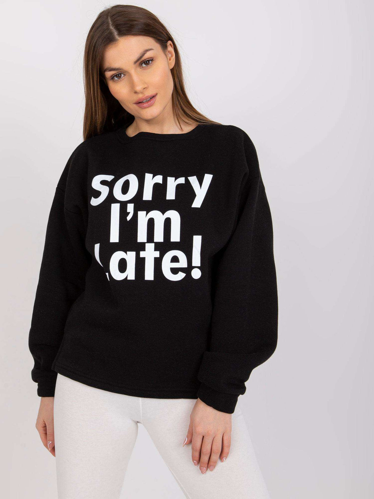 Sweater met Francisco-Print – Zwart