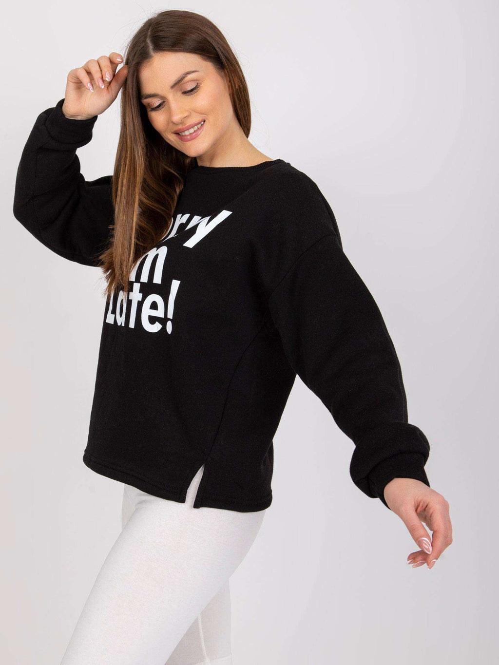 Sweater met Francisco-Print – Zwart