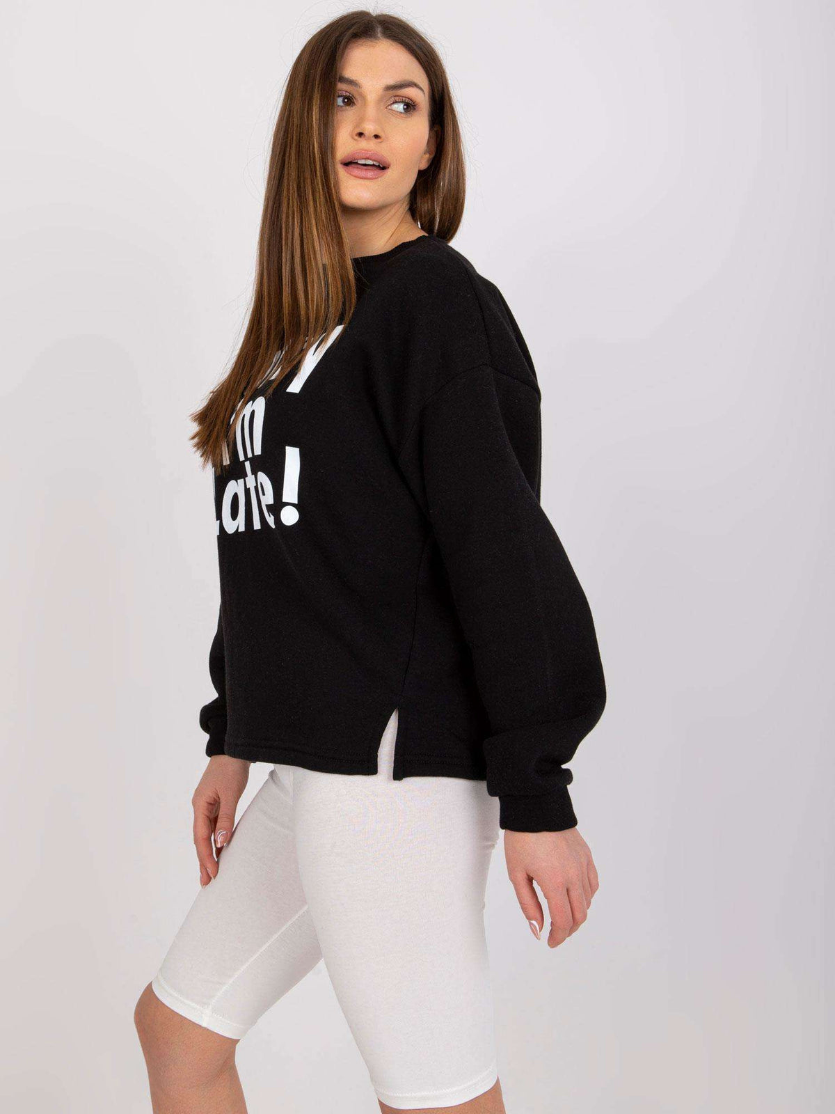 Sweater met Francisco-Print – Zwart