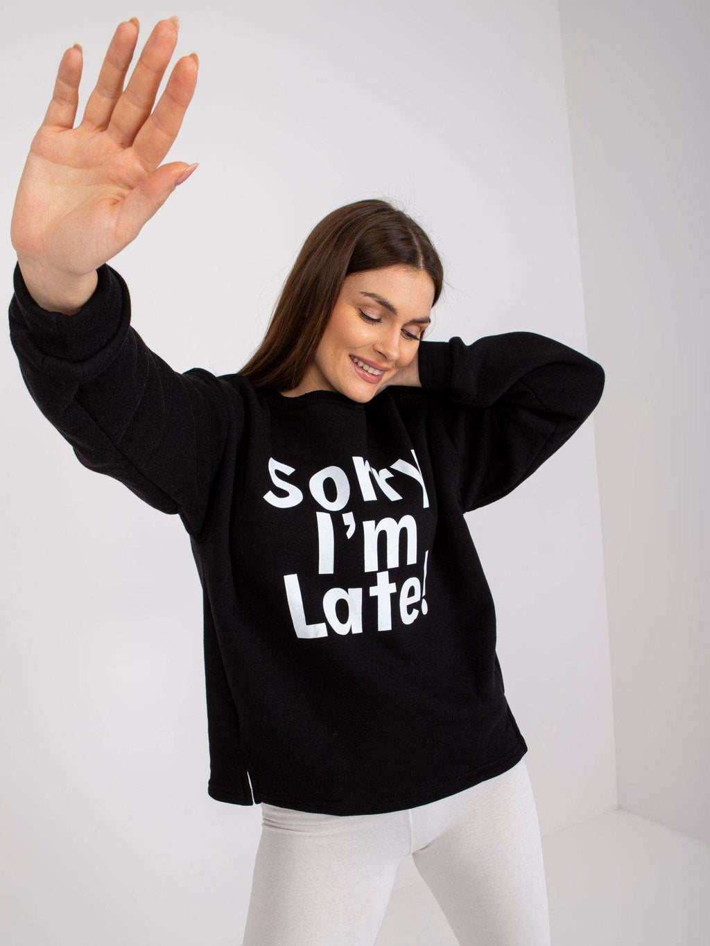 Sweater met Francisco-Print – Zwart