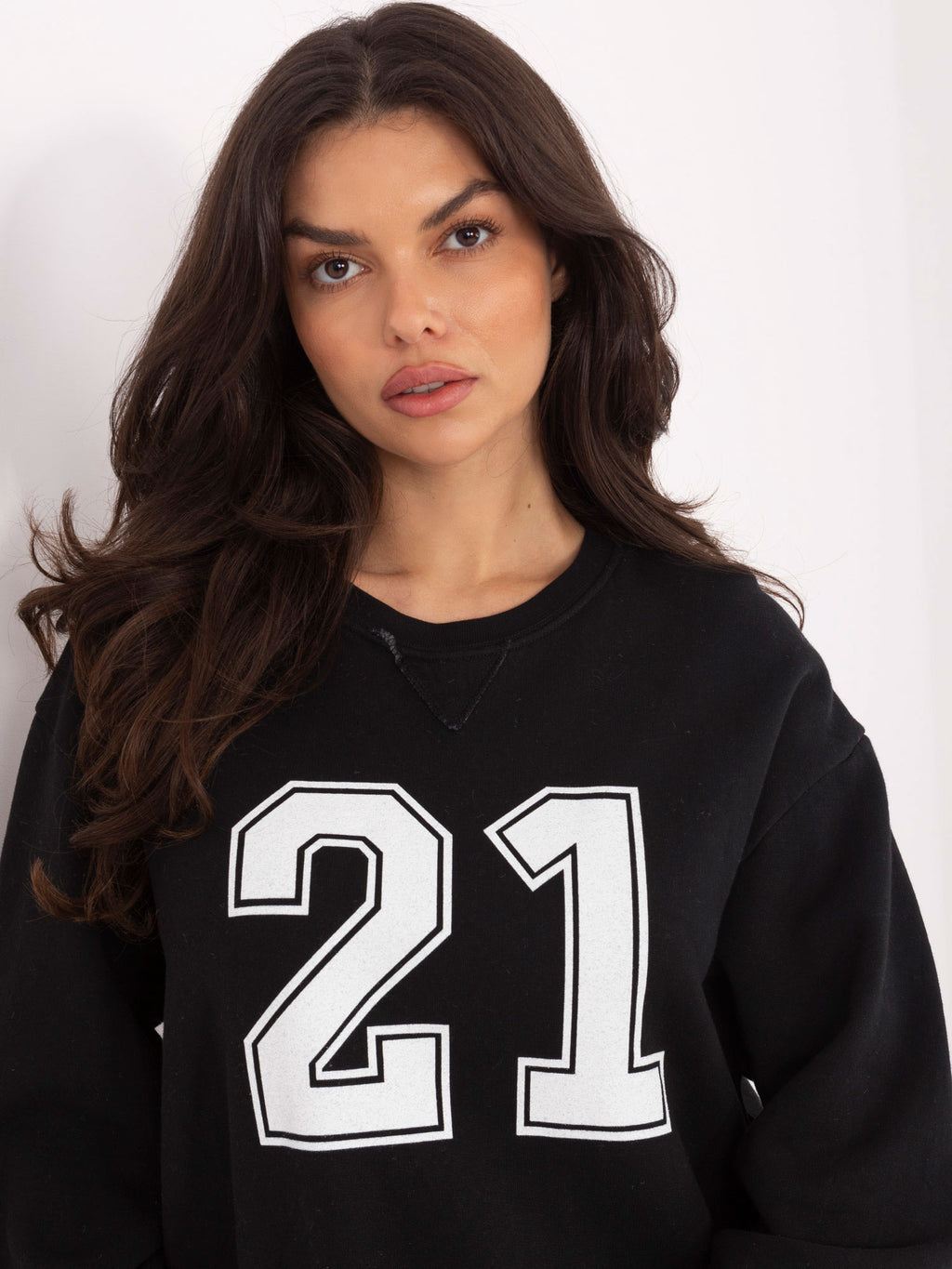 Oversized Sweater met Print – Zwart