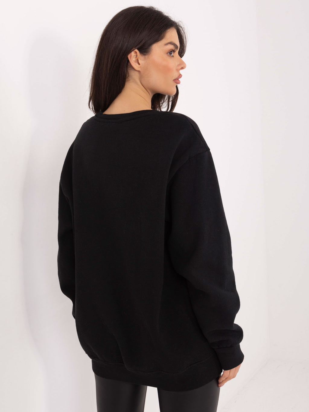 Oversized Sweater met Print – Zwart
