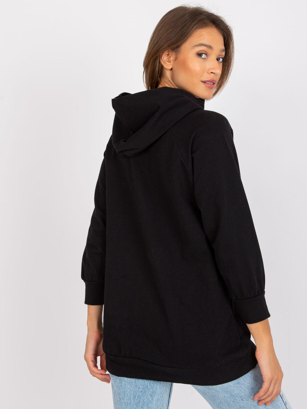 Lange Roxane Hoodie met Print – Zwart