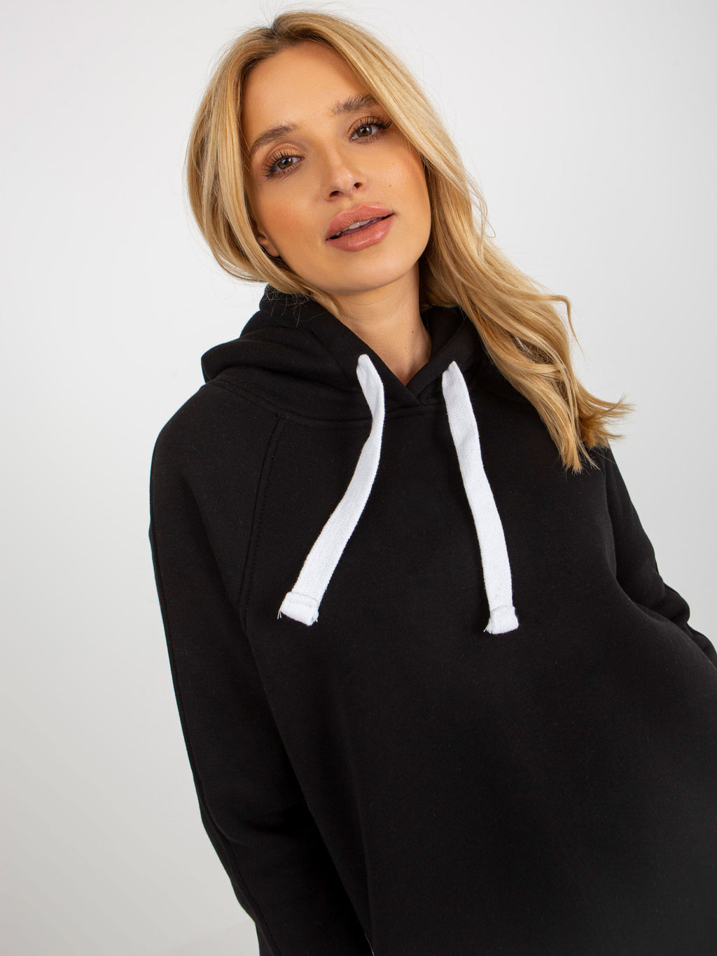 Lange Basic Hoodie – Zwart