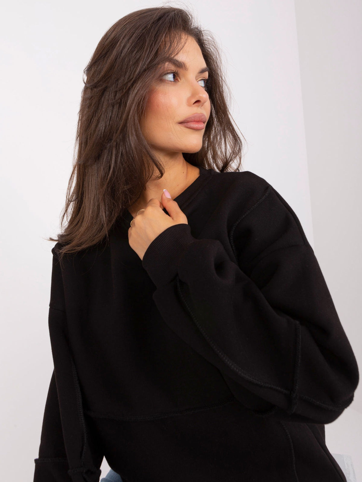 Oversized Sweater zonder Capuchon – Zwart