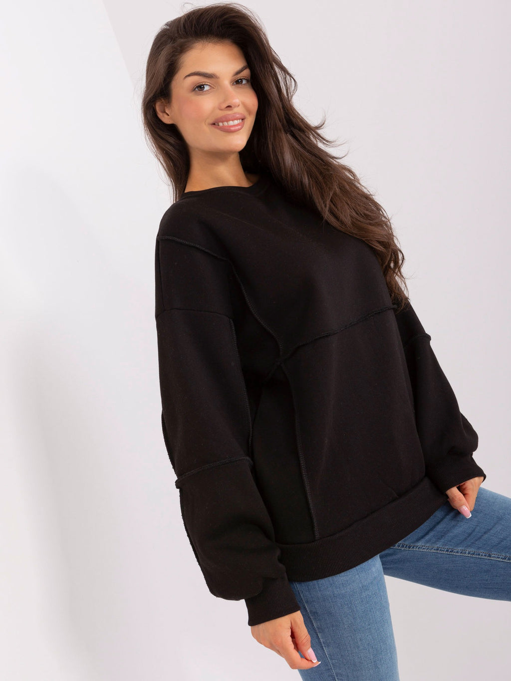 Oversized Sweater zonder Capuchon – Zwart