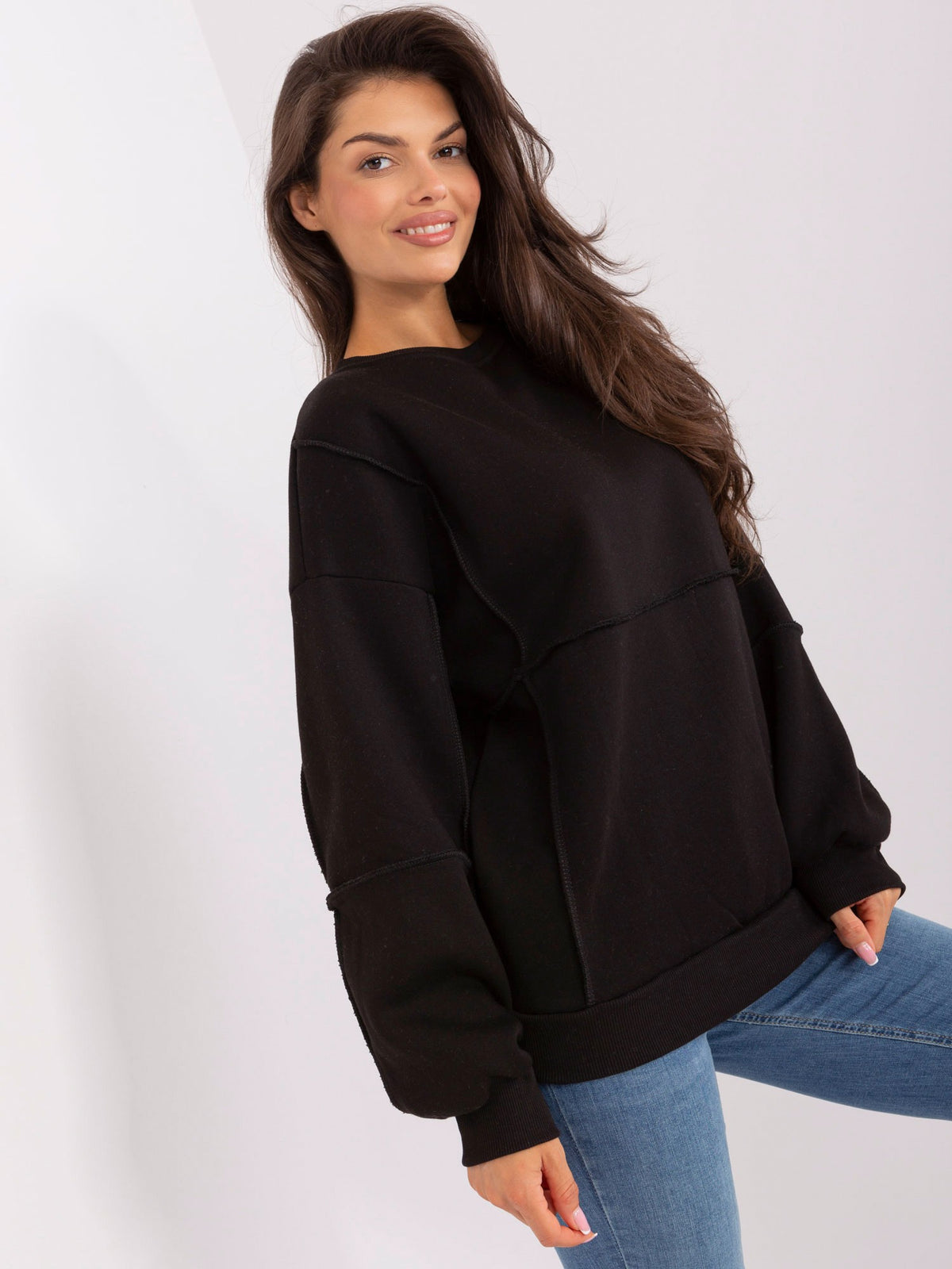 Oversized Sweater zonder Capuchon – Zwart