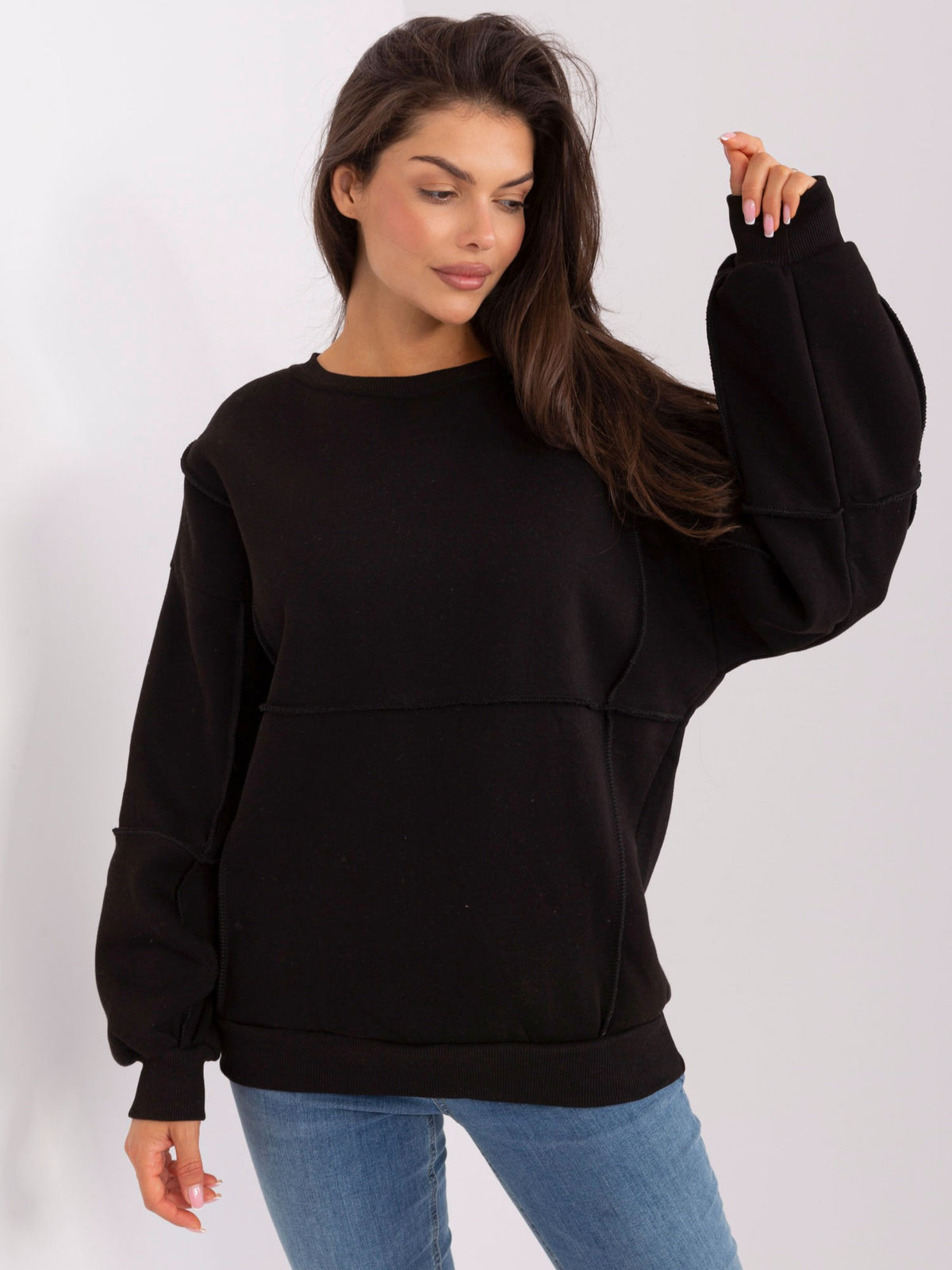 Oversized Sweater zonder Capuchon – Zwart