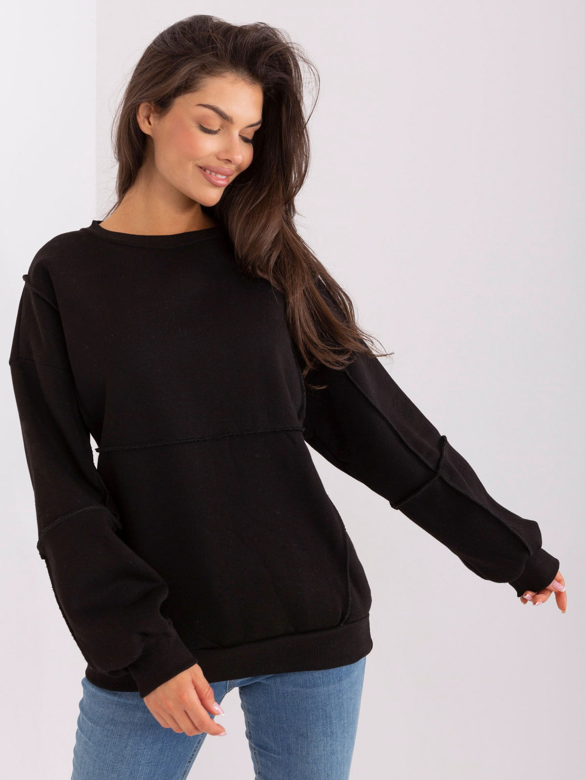 Oversized Sweater zonder Capuchon – Zwart