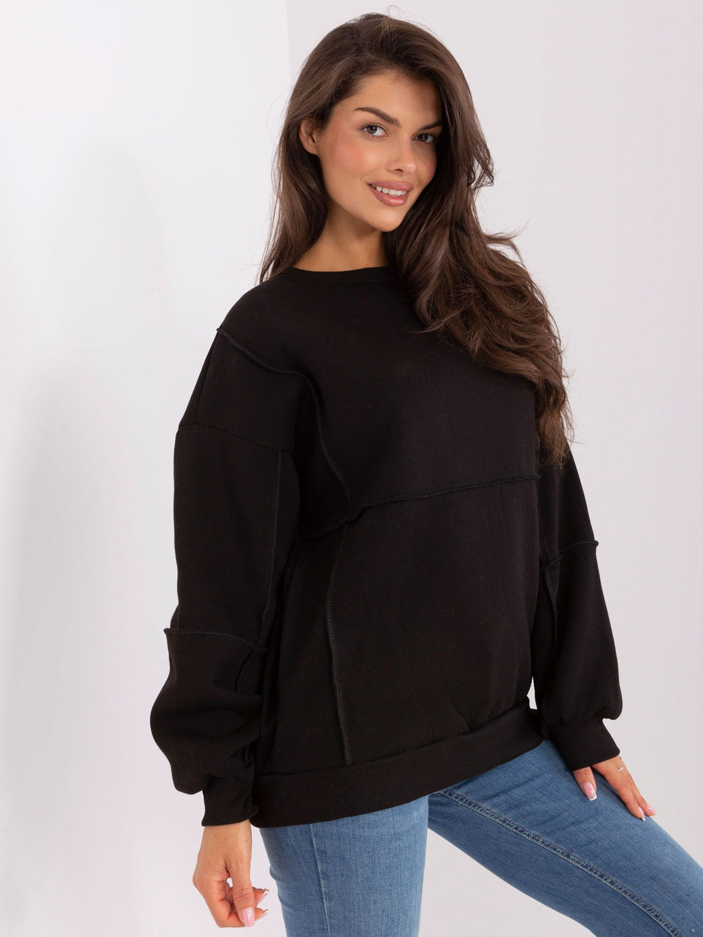 Oversized Sweater zonder Capuchon – Zwart