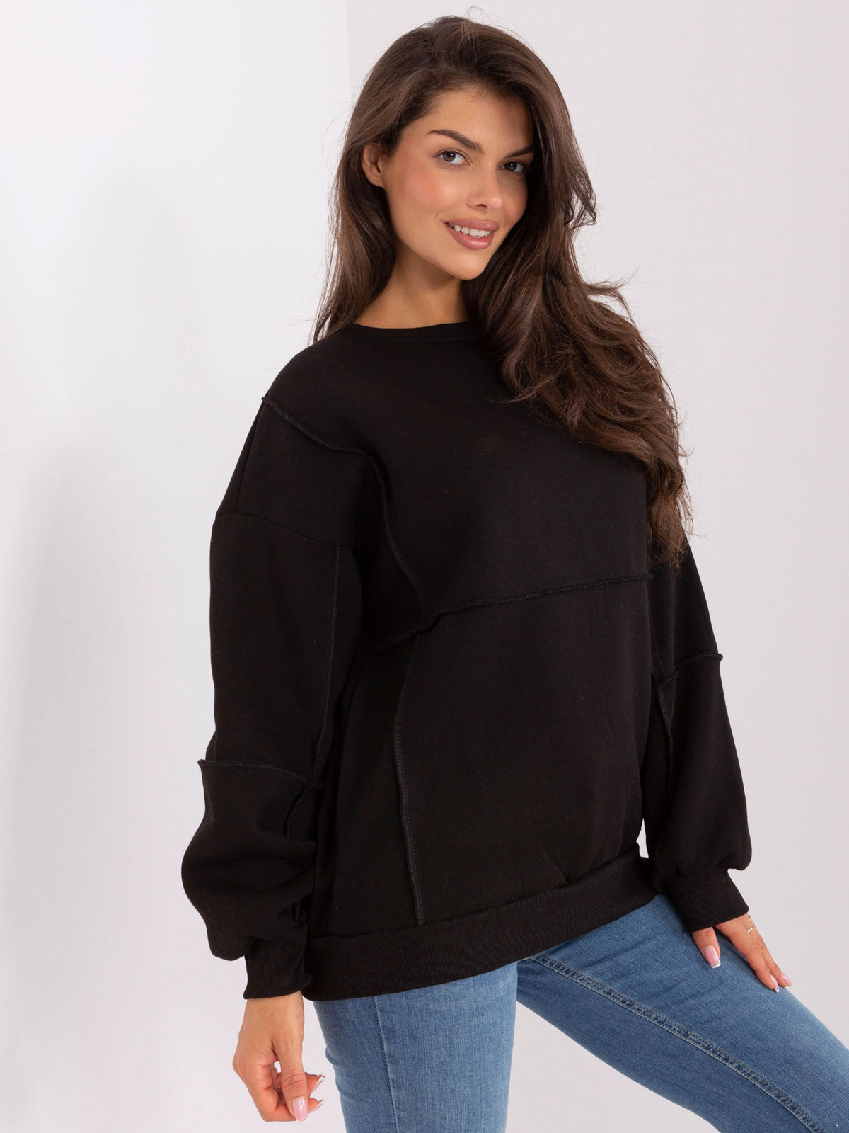 Oversized Sweater zonder Capuchon – Zwart