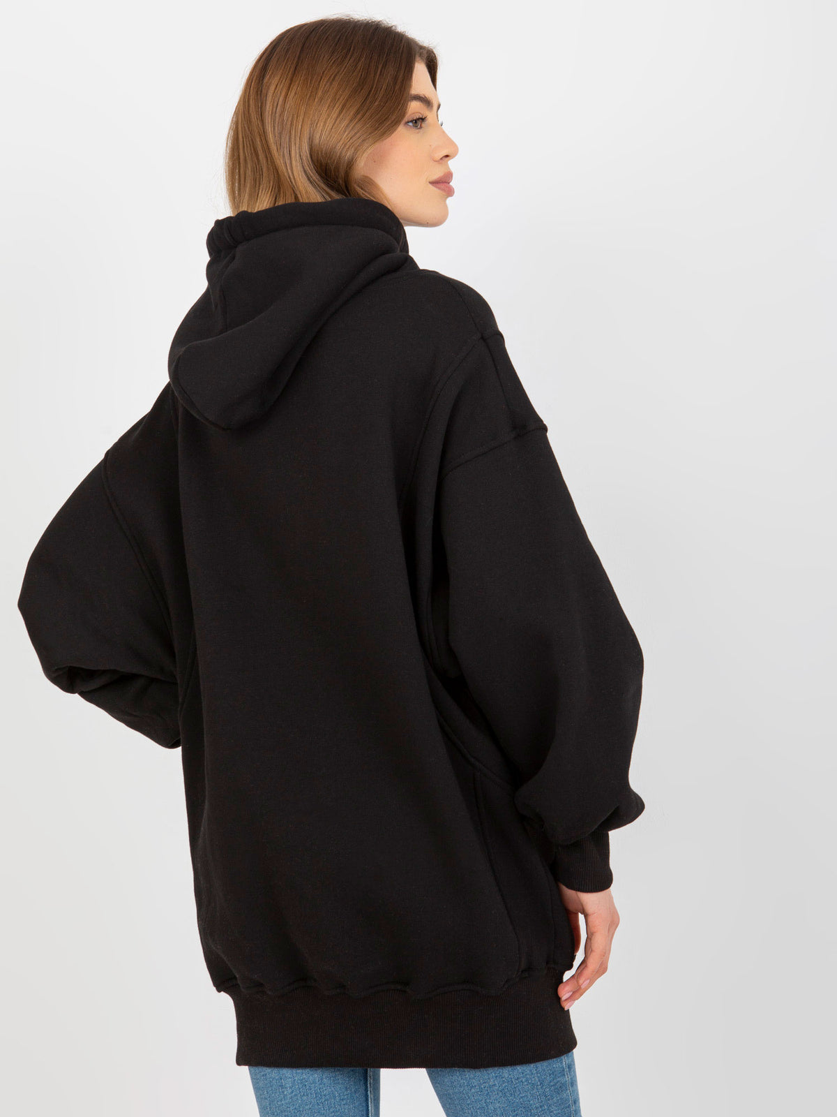 Lange Oversized Hoodie – Zwart