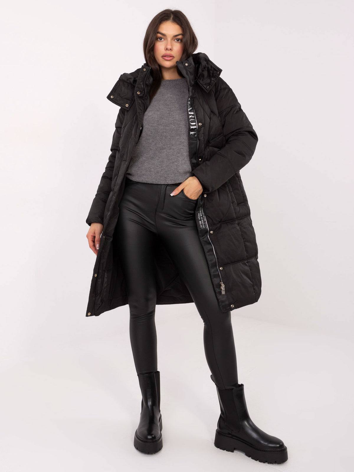 Lange Winterjas GAROFF met Capuchon – Zwart