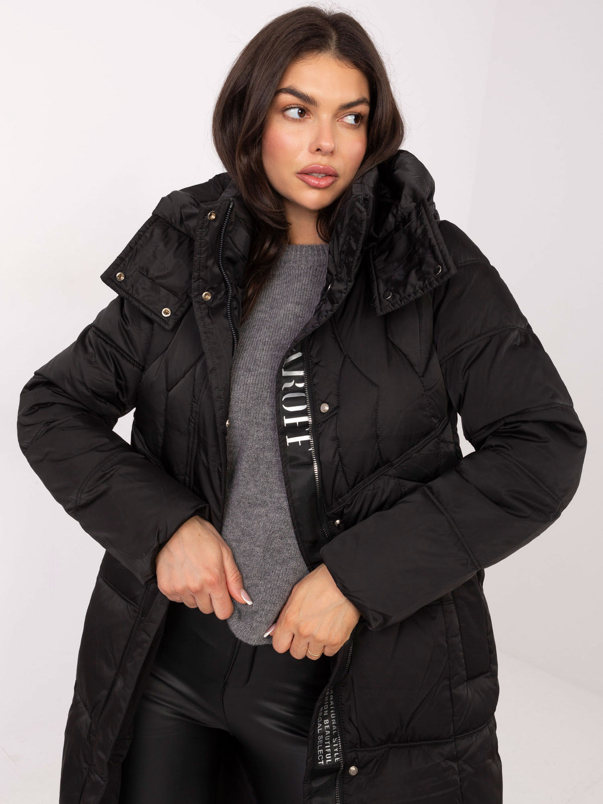 Lange Winterjas GAROFF met Capuchon – Zwart