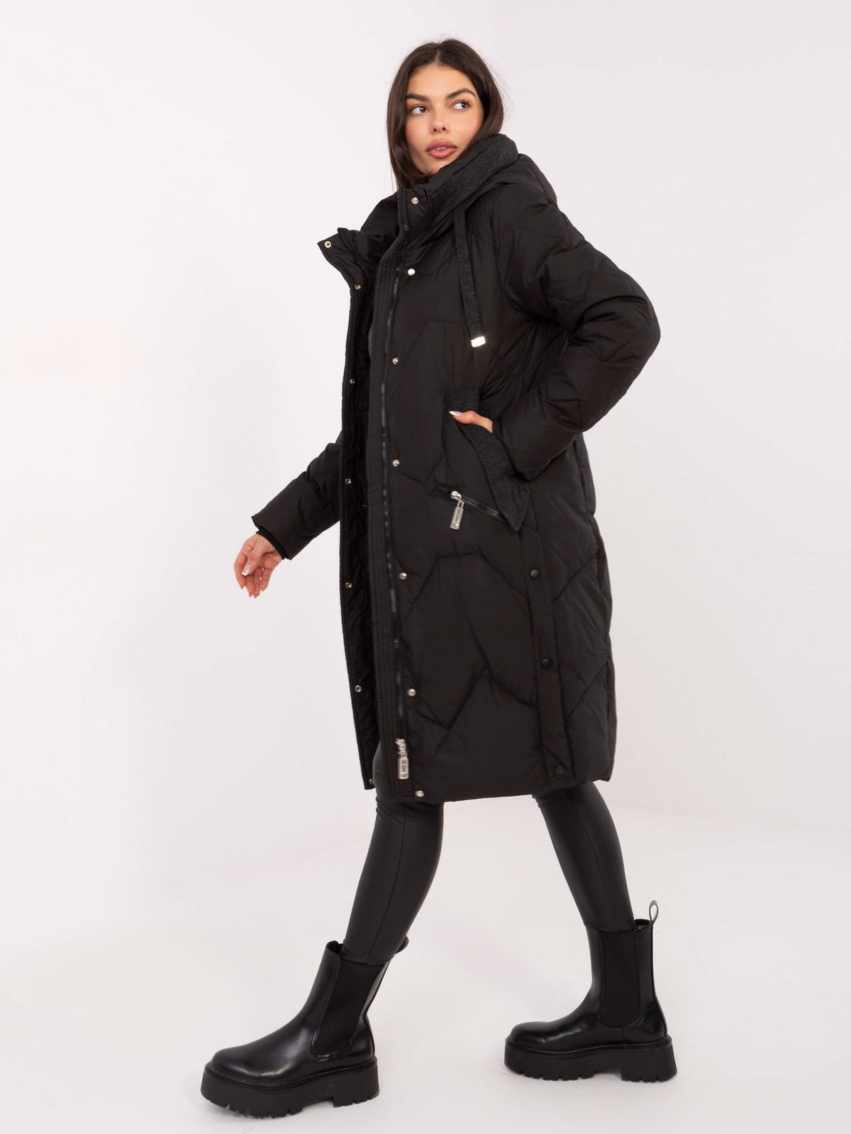 Gewatteerde Winterjas GAROFF met Capuchon – Zwart