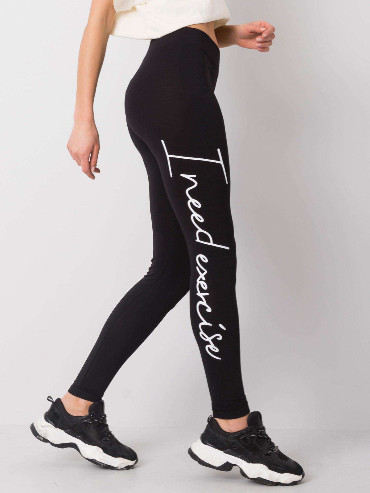 Statement Legging met Print – Zwart
