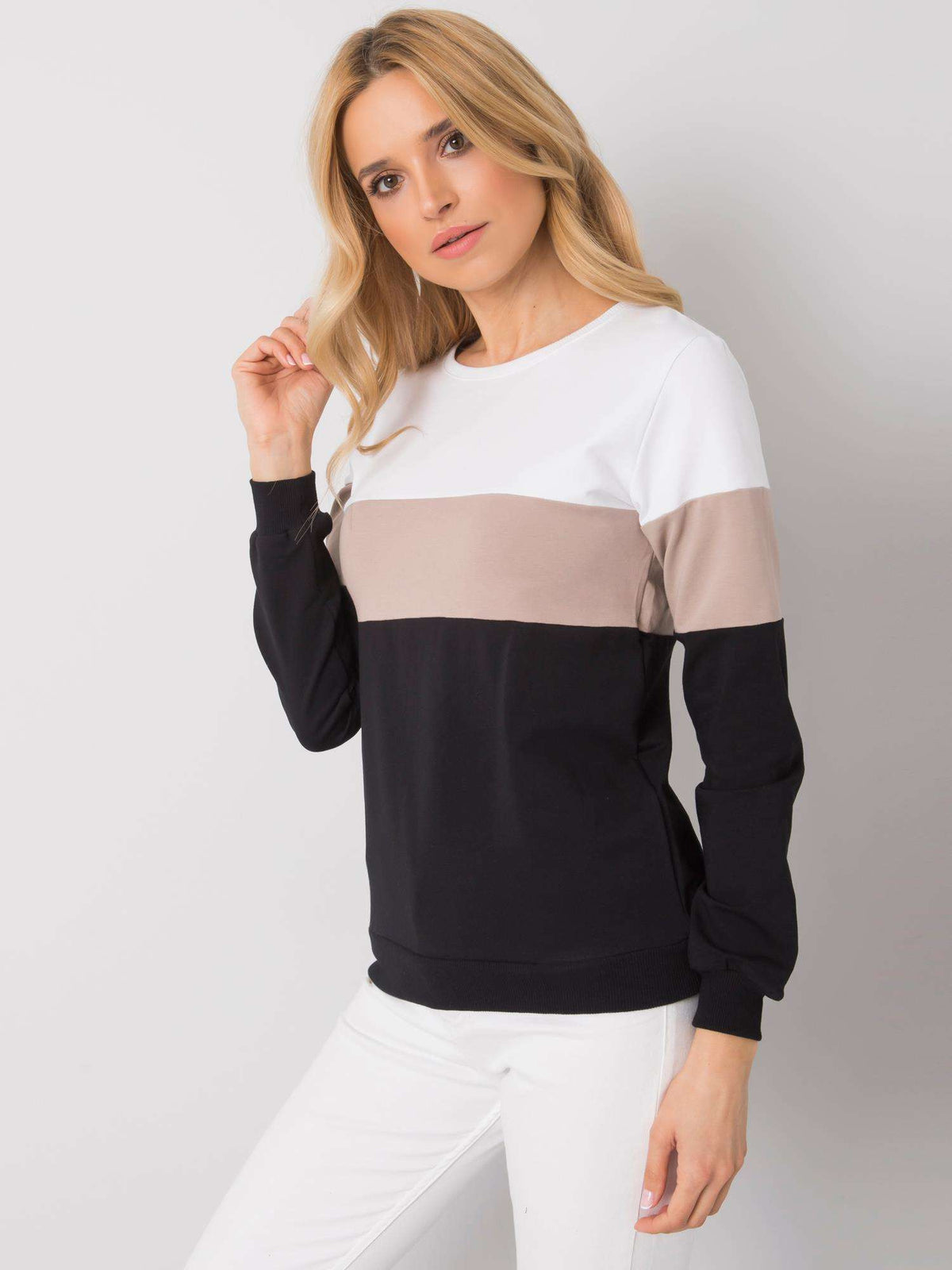 Larice Sweater – Zwart/Beige