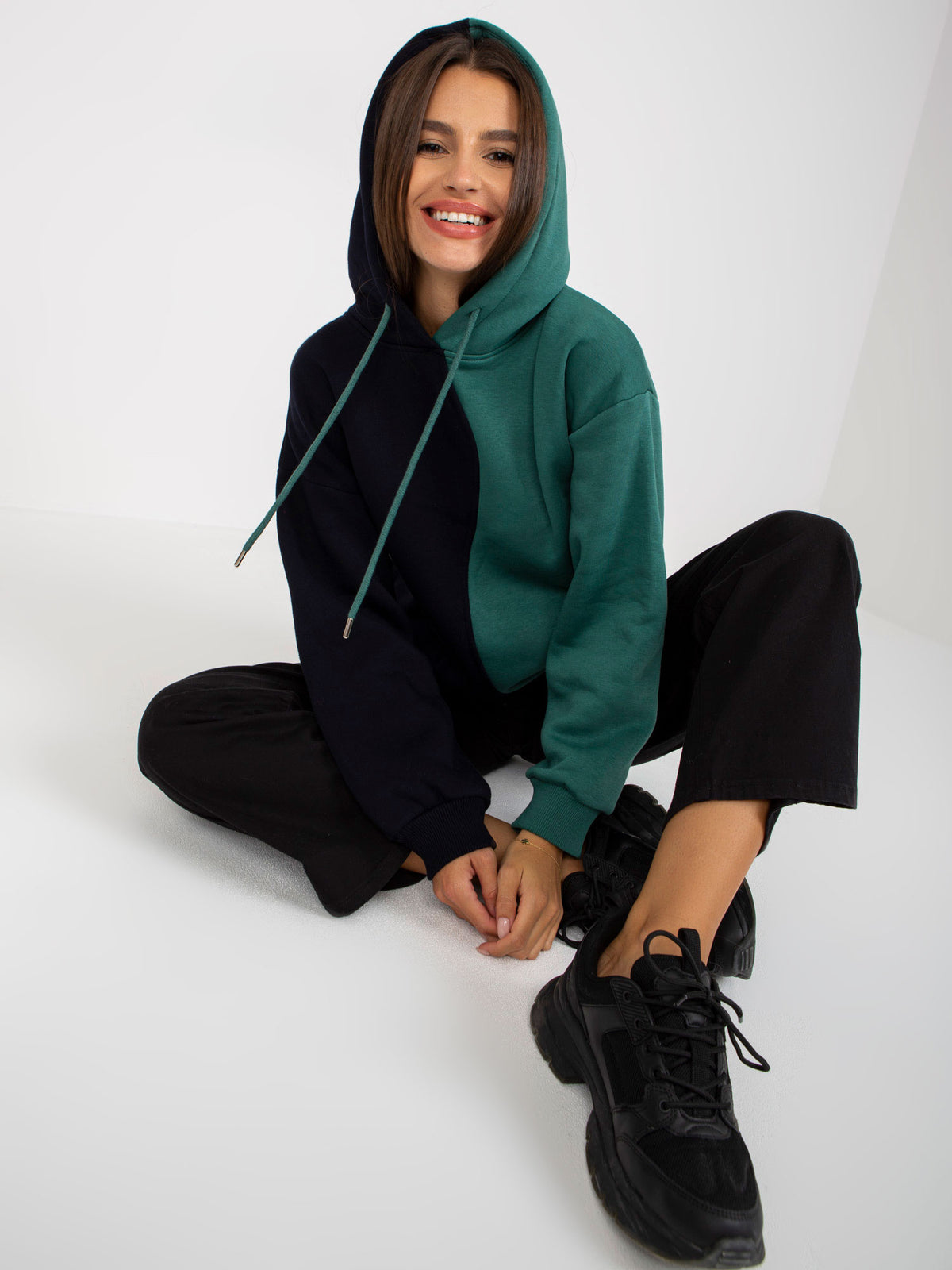 Basic Hoodie – Zwart/Groen