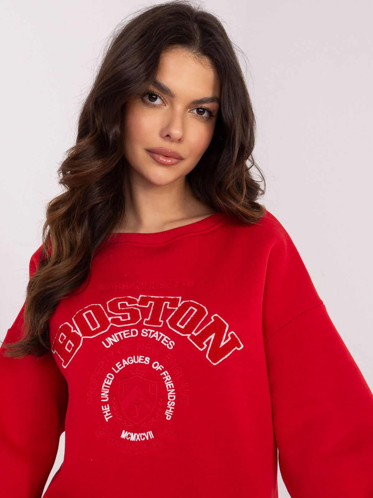 Oversized Sweater met Tekst – Rood