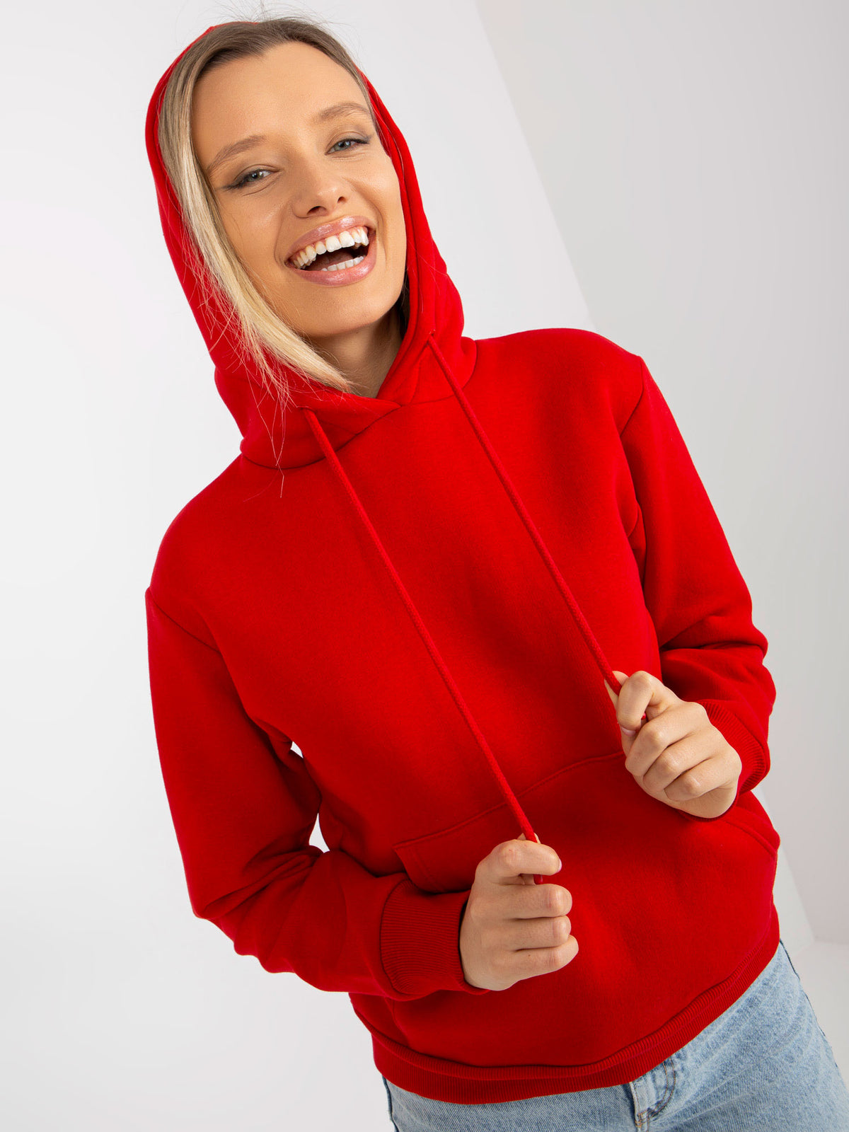 Hoodie met Kangoeroezak – Rood