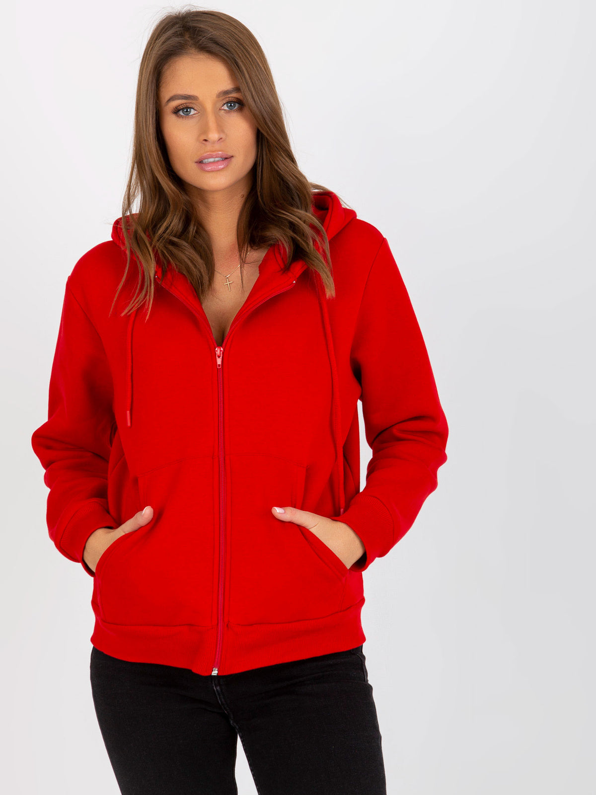 Hoodie met Rits – Rood
