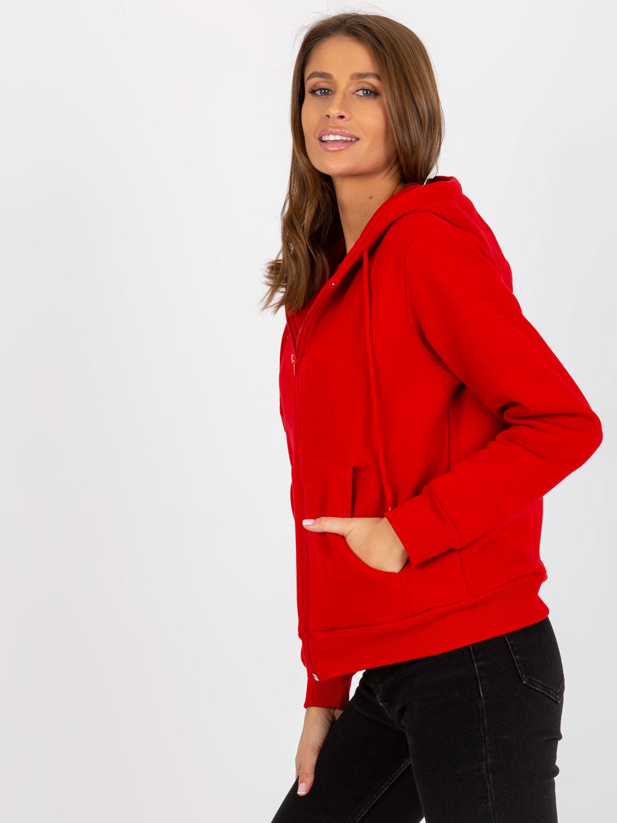 Hoodie met Rits – Rood