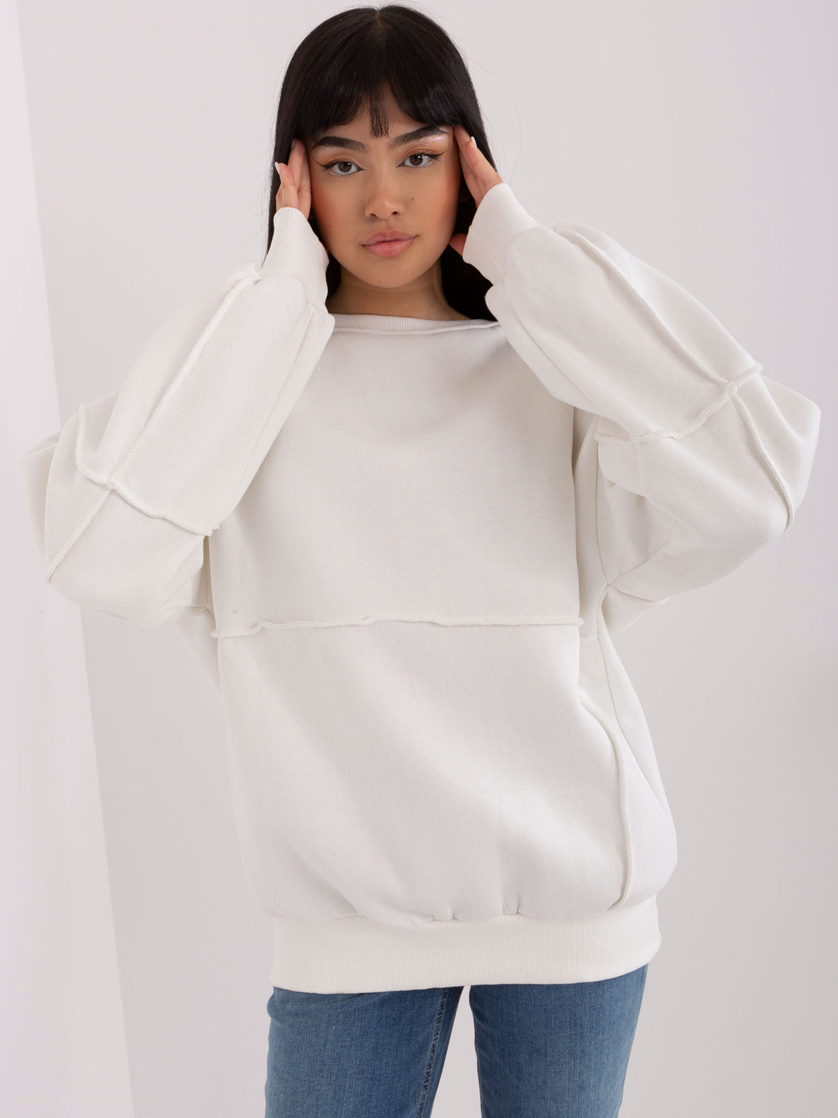 Oversized Sweater zonder Capuchon – Ecru