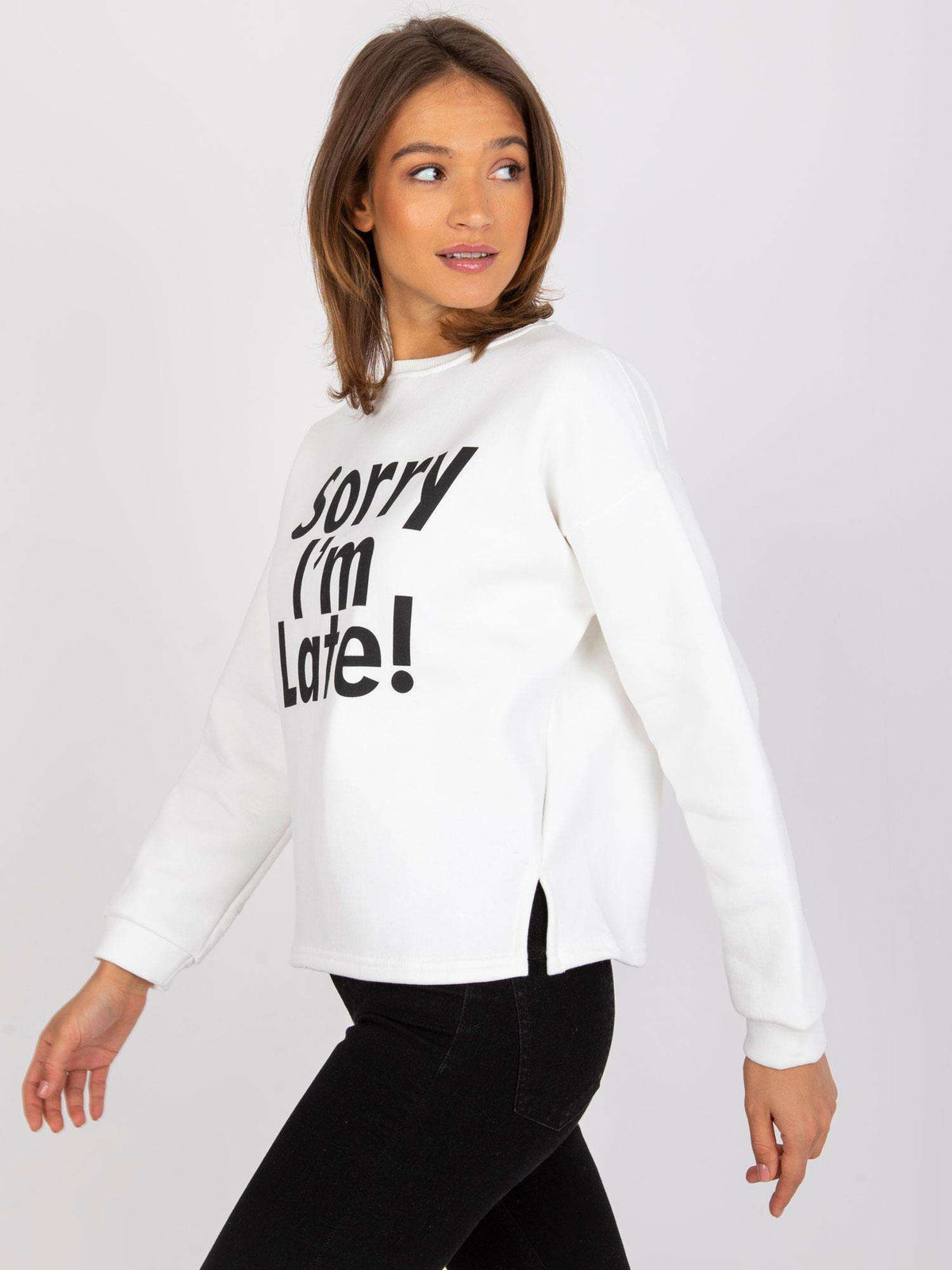 Sweater met Francisco-Print – Ecru