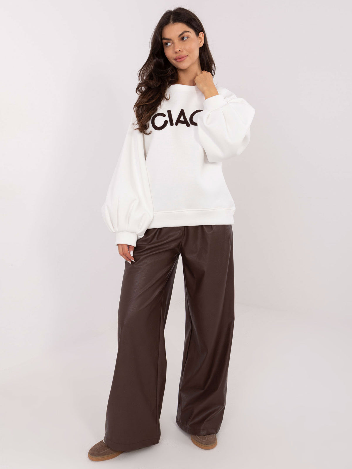 Sweater met Pofmouwen – Ecru