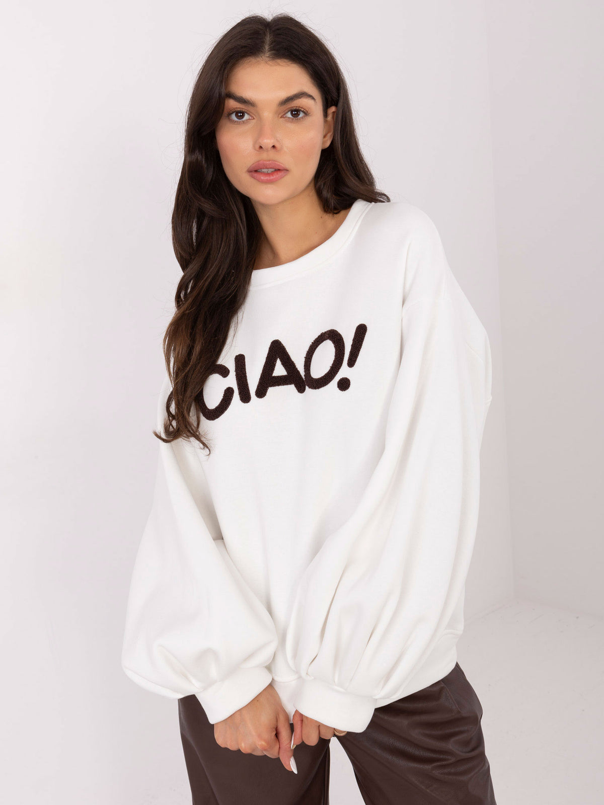 Sweater met Pofmouwen – Ecru