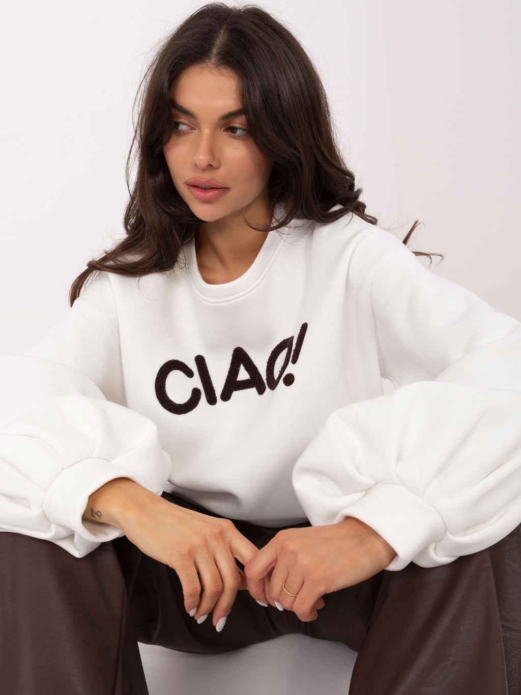 Sweater met Pofmouwen – Ecru