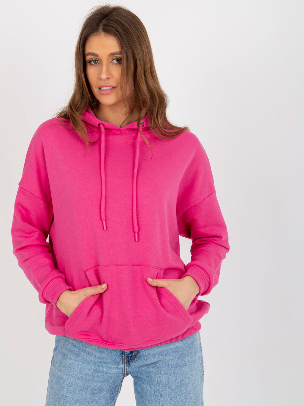 Hoodie met Kangoeroezak – Fuchsia
