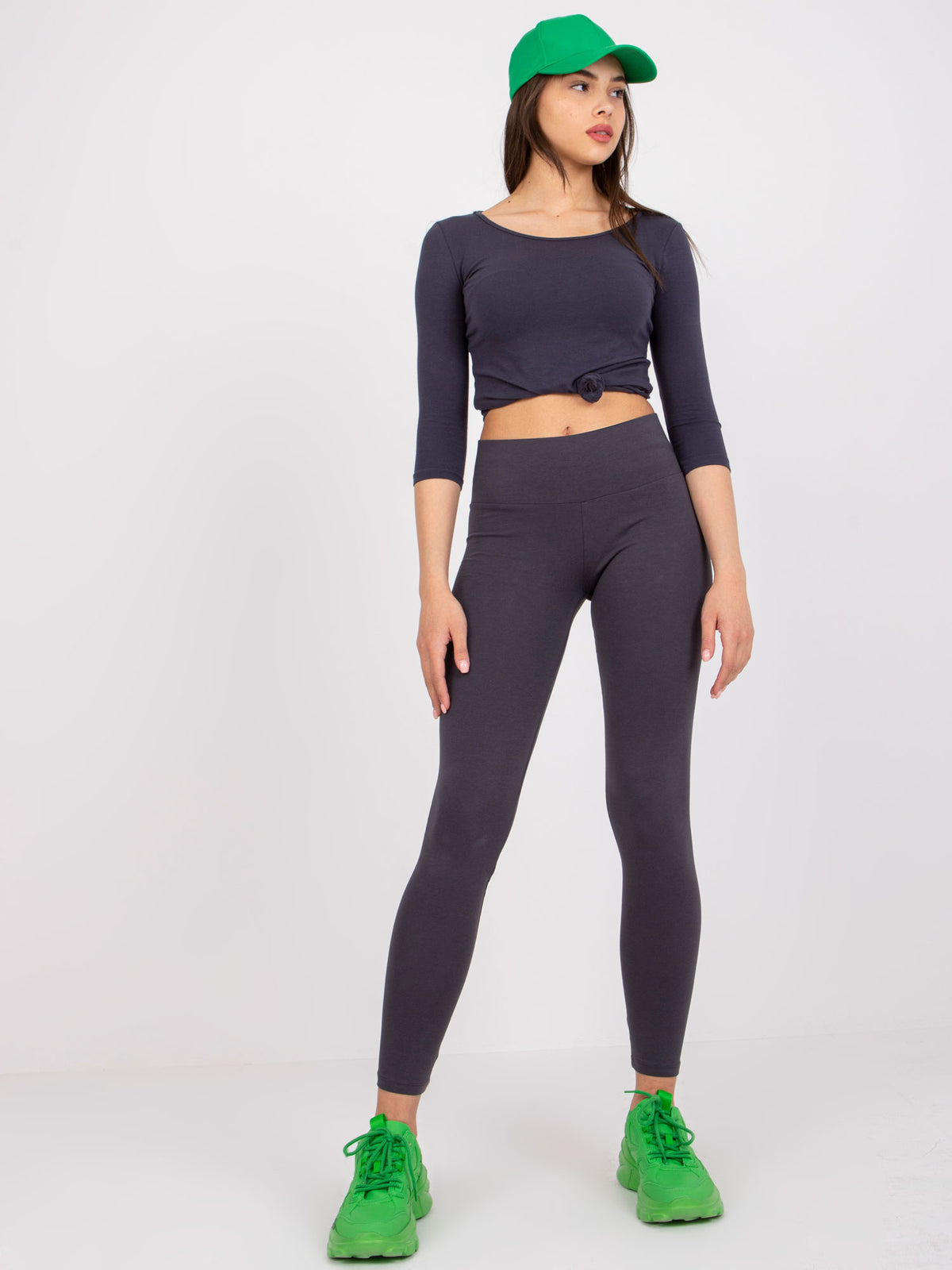 Katoenen Basic Legging – Antraciet