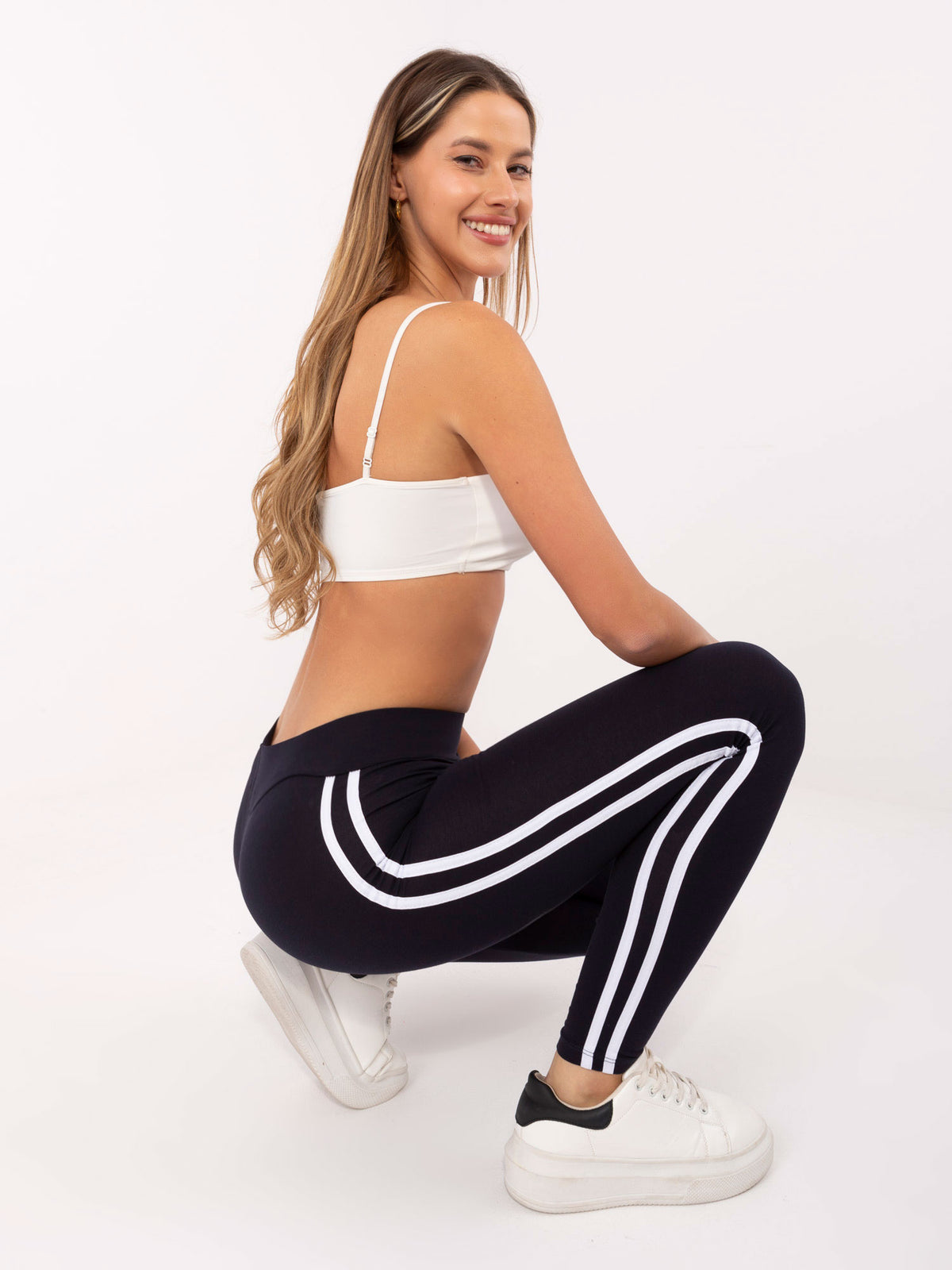 Sportlegging met Zijstrepen – Donkerblauw