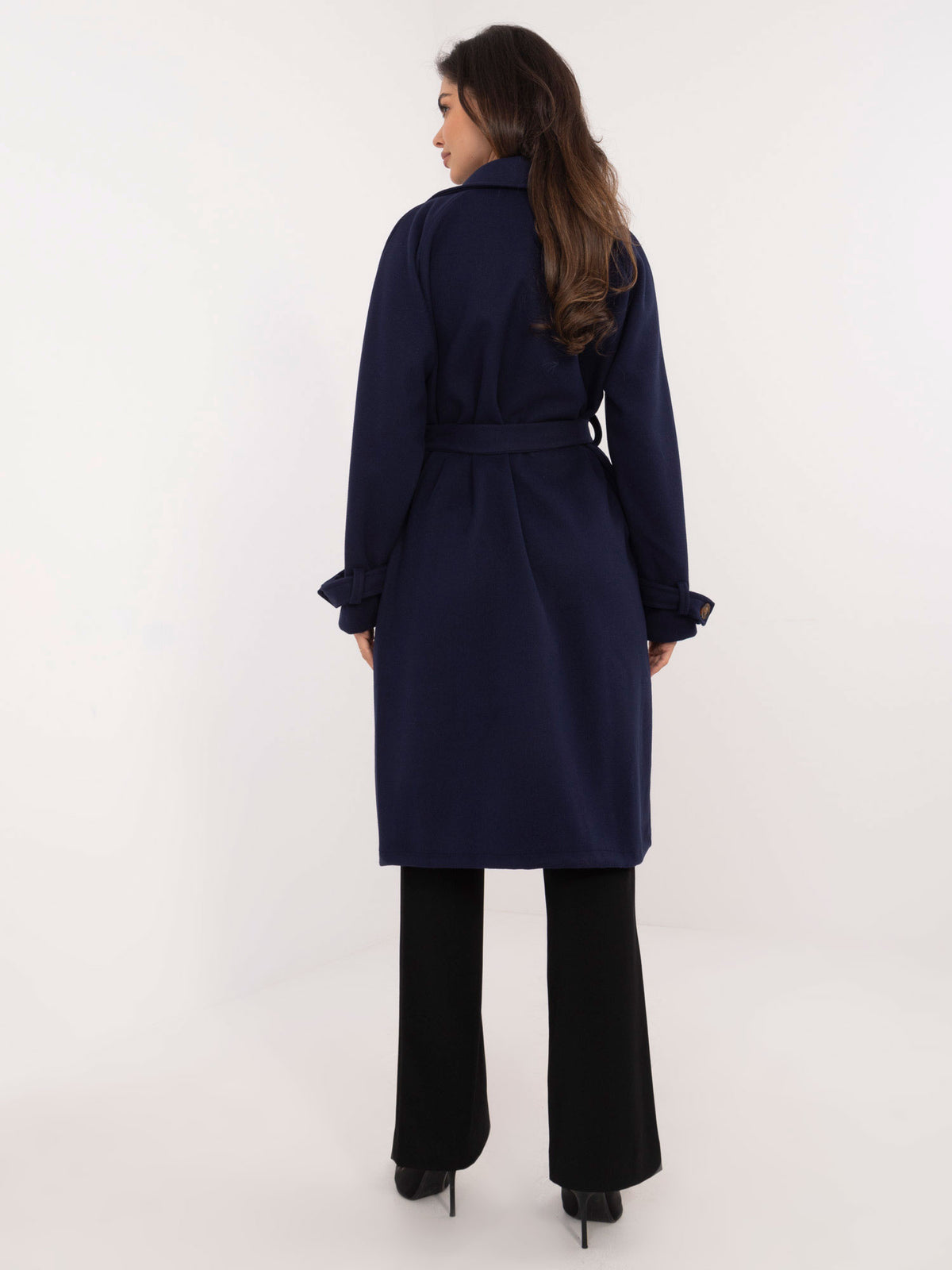 Donkerblauwe Trenchcoat met Ceintuur