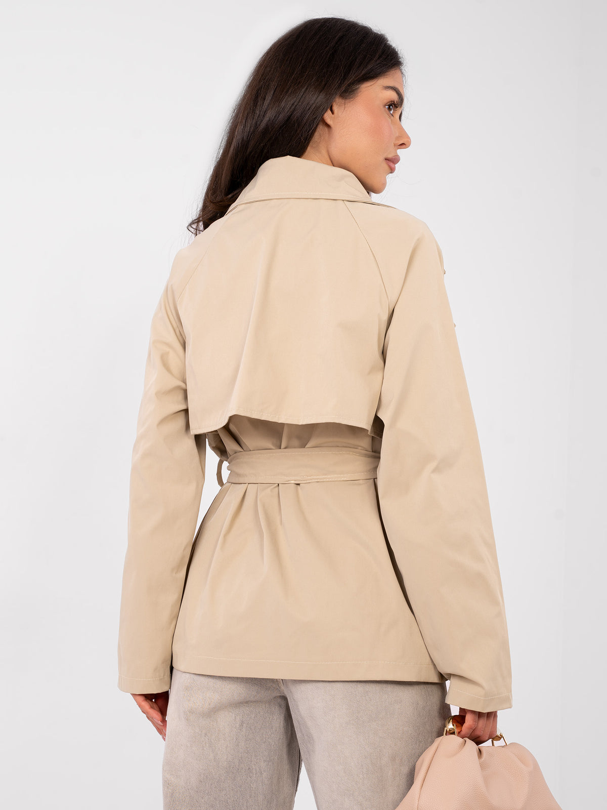 Korte Dames Trenchcoat met Ceintuur – Camel
