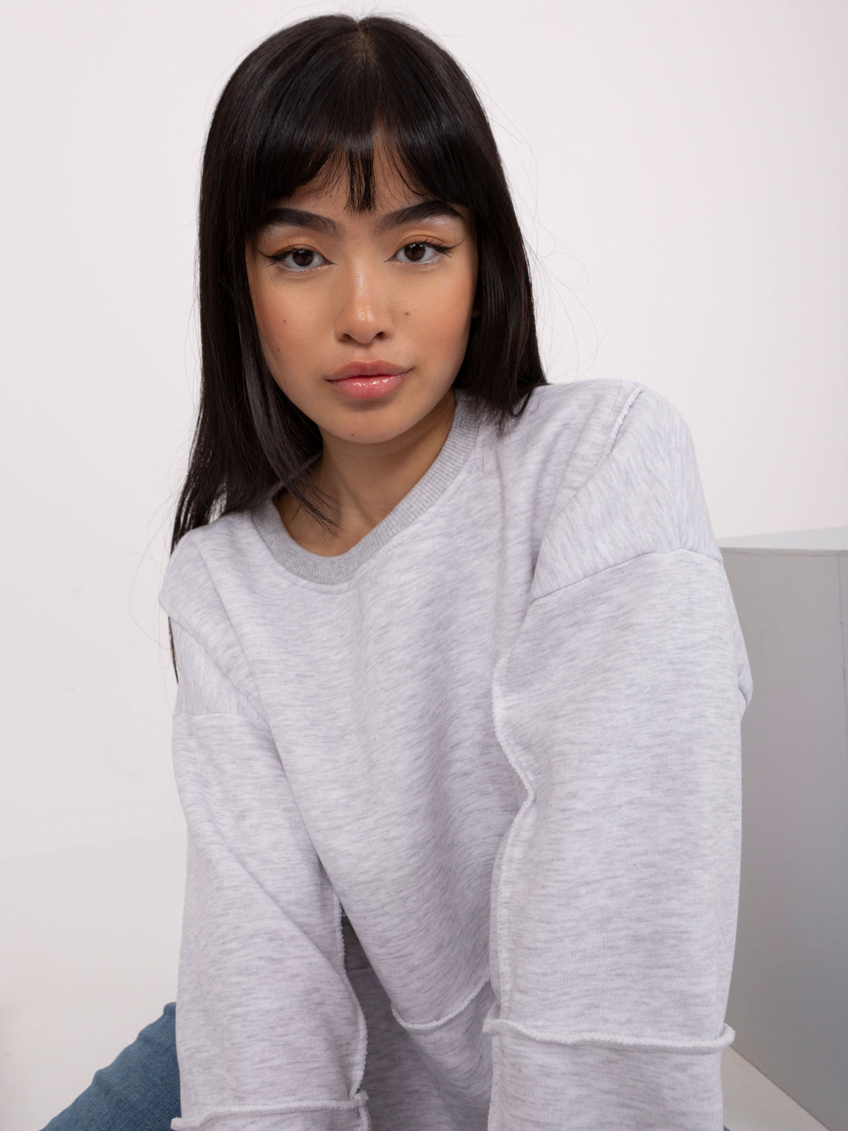 Oversized Sweater zonder Capuchon – Lichtgrijs