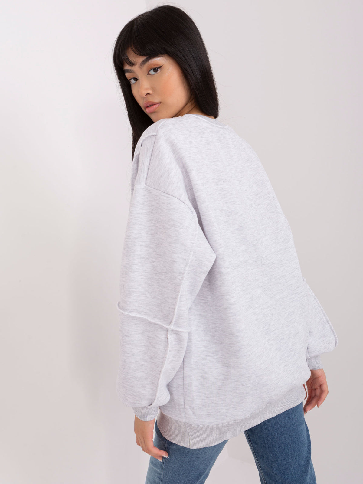 Oversized Sweater zonder Capuchon – Lichtgrijs